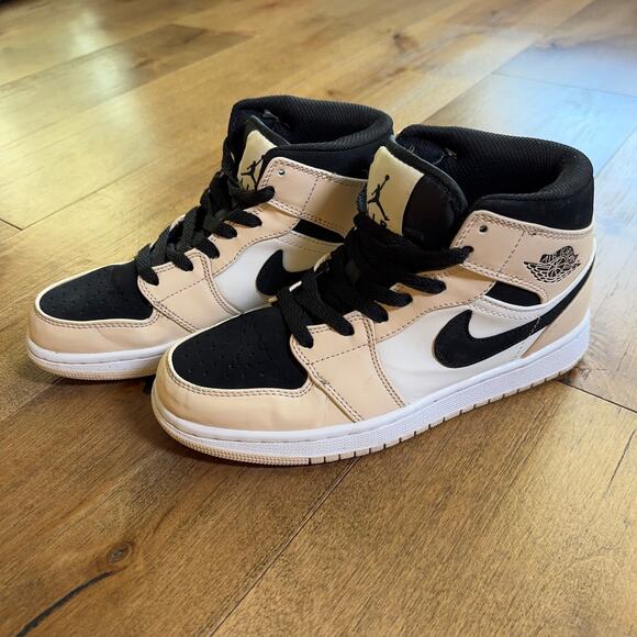 Nike Air Jordan 1 Mid Black Tan Youth 7.5Y / Women’s 9 BQ6472-800 - Picture 1 of 8